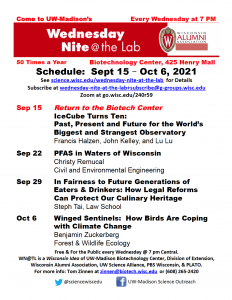 Lineup of WN@TL speakers Sept 15 to Oct 6 2021