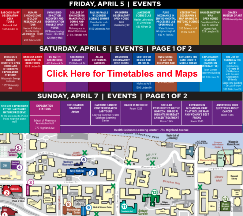 Science Expeditions Timetable and Map